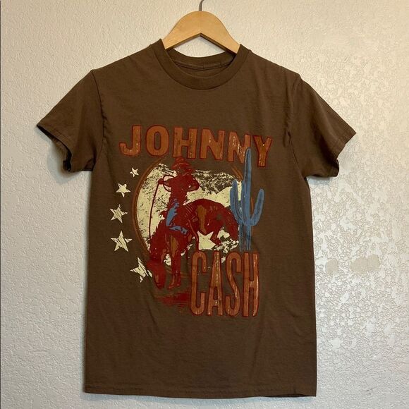 Johnny Cash Brown Graphic T-Shirt - Picture 4 of 7